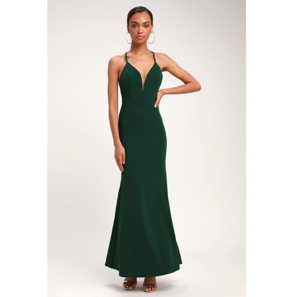 Lulus Dresses & Skirts - Lulu’s Amelia Elegant Forest Green formal Maxi Dress small